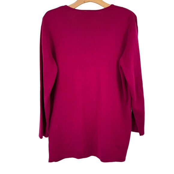 Talbots Women's raspberry pink Zip-Up Cardigan Sweater Pockets Sz Medium Cotton - Picture 6 of 7